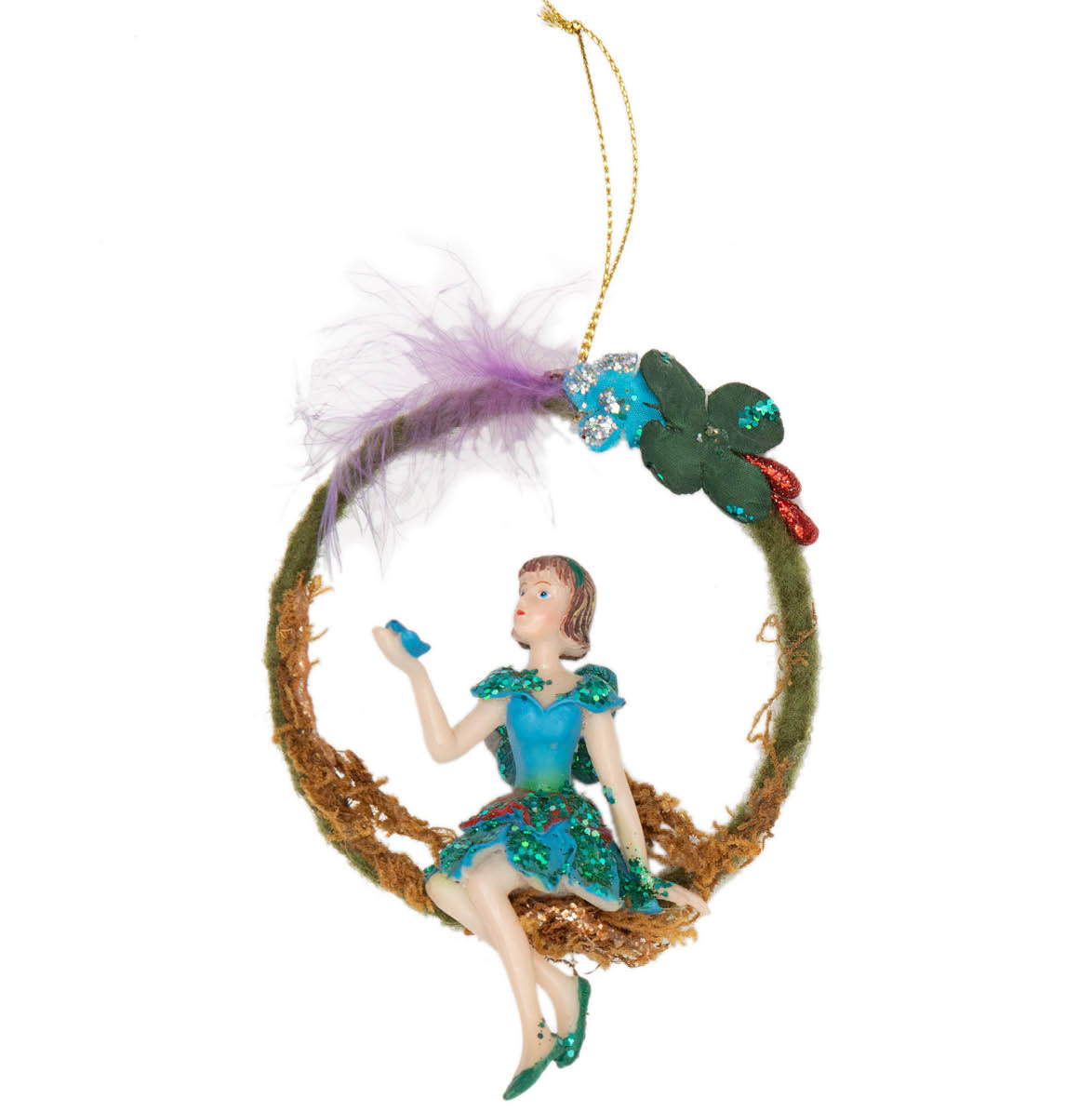 Fairy with Blue Bird Ornament