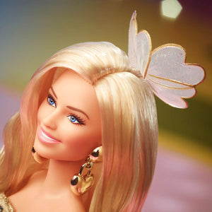Barbie Movie Doll in Gold Disco Jumpsuit Head Shot