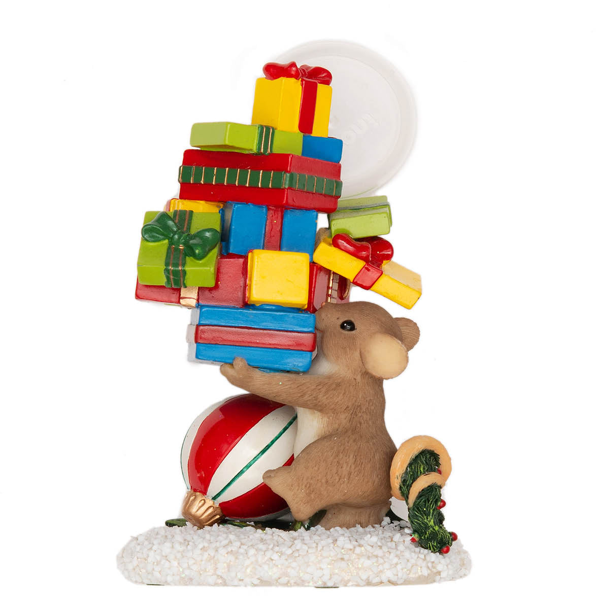 Christmas Mouse Figurine with presents
