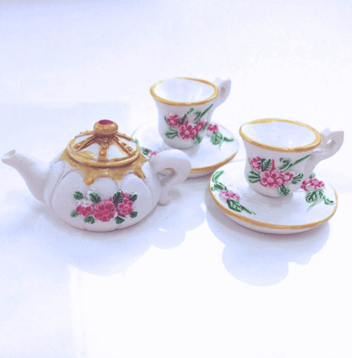 Miniature 3 Piece Fairy Tea Set