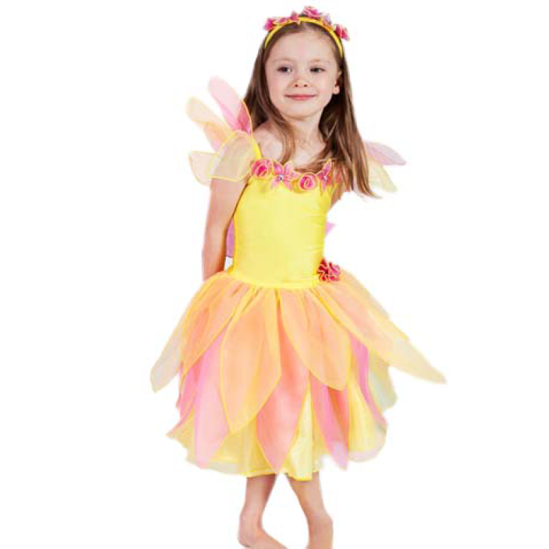 fairy dress yellow Funcredible Gold Fairy Wings Set with Crown and Glitter - Perfect for Girls Women Kids