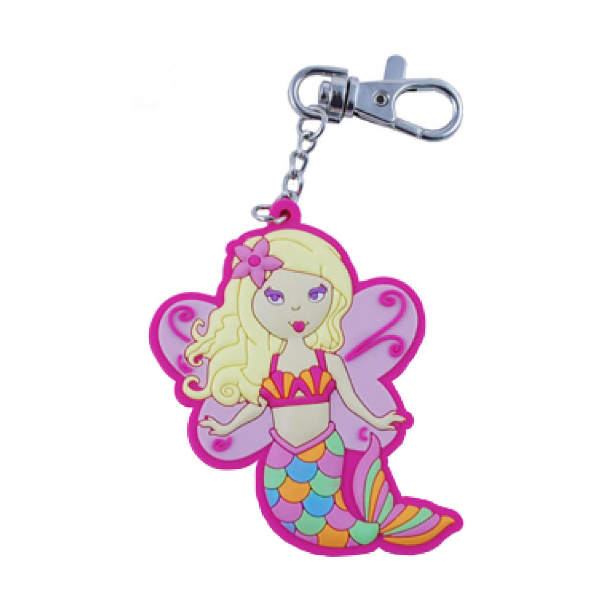 Pink Poppy Mermaid Bag Charm