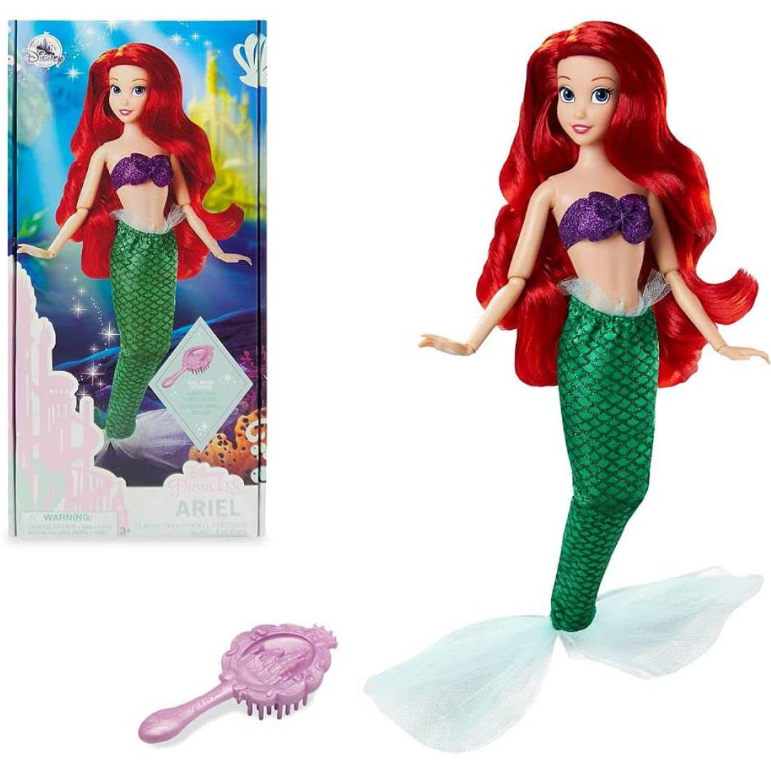 Barbie Doll Disney The Little Mermaid Princess Ariel Red Hair Green Dress 