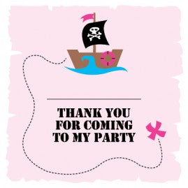 Pirate Party Pink Gift Tags