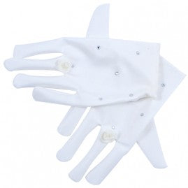 Pink Poppy White Gloves